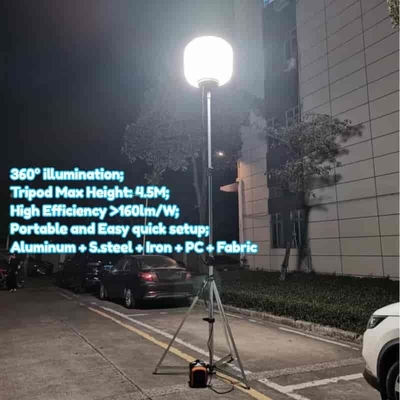 360° Освещение 60W 100W 120W 320W Светодиодный световой шар без бликов на штативе для строительных площадок